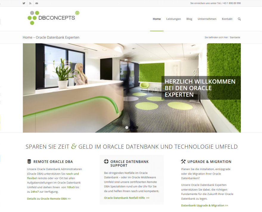 Screenshot DBConcepts GmbH Webseite